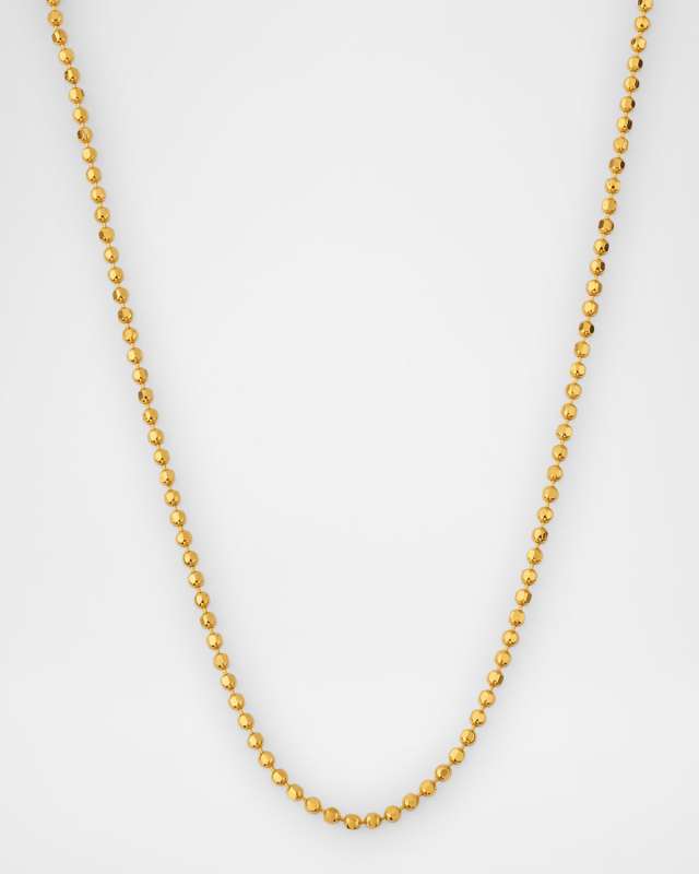 22K Disco Ball Chain Necklace, 1.5mm